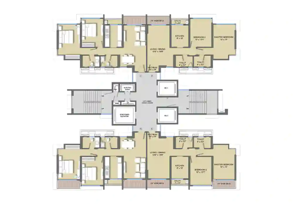 2 BHK Floor Plan